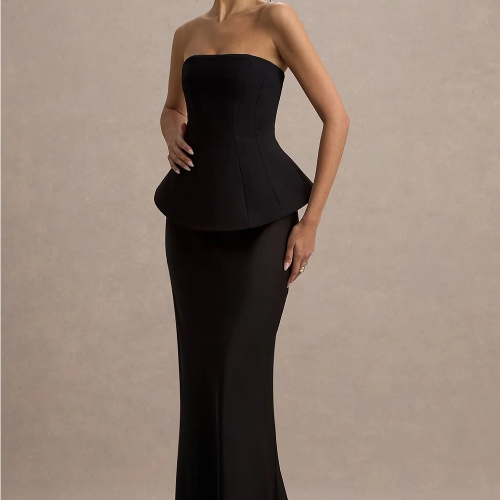 Ohio - Black Strapless Corset Maxi Dress